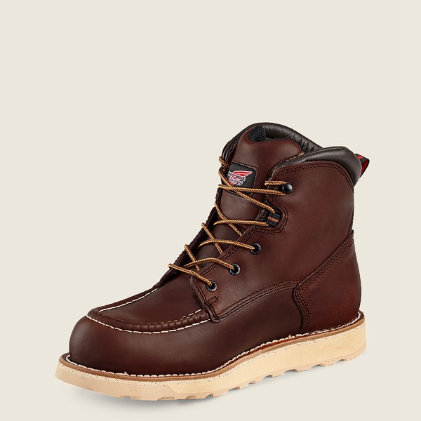 Red Wing Mens Safety Boots - Traction Tred - 6-inch Waterproof Toe - Dark Brown - XNI534190